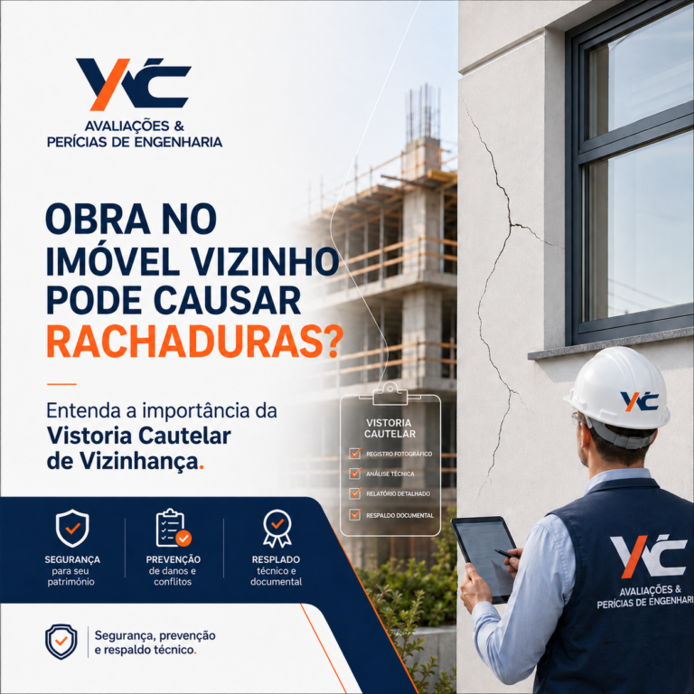 Obra no imóvel vizinho pode causar rachaduras Entenda a importância da Vistoria Cautelar de Vizinhança - WAC Avaliações e Perícias de Engenharia