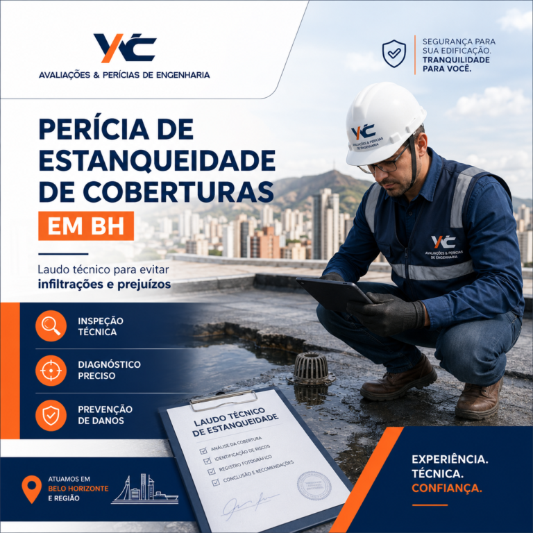 Perícia de estanqueidade de coberturas em BH entenda a importância do laudo técnico para evitar infiltrações e prejuízos - WAC Avaliações e Perícias de Engenharia